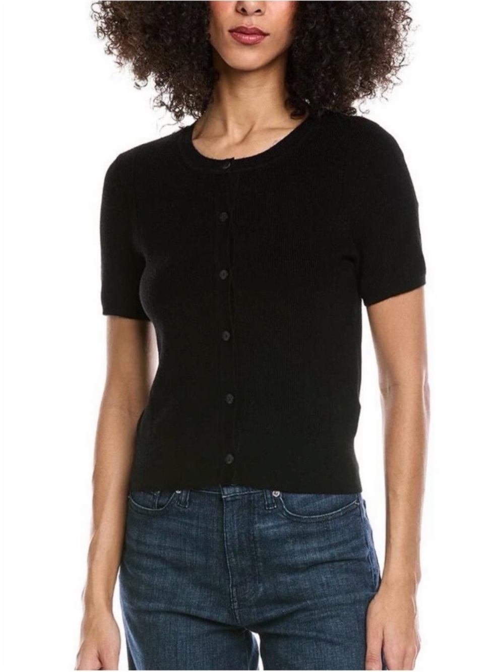 Rag and bone Black Short Sleeve Button Cardigan